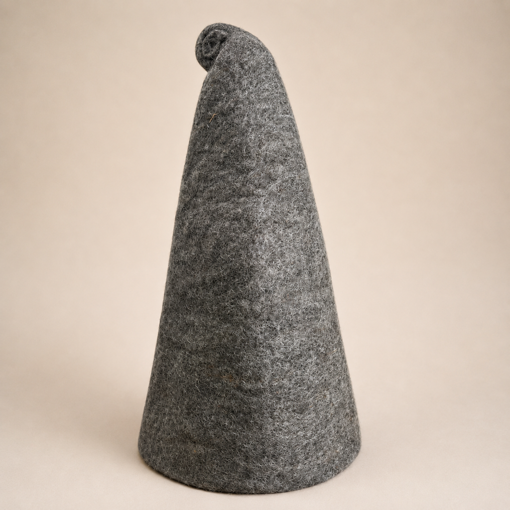 Felted Sauna Wizard Hat - Natural Brown