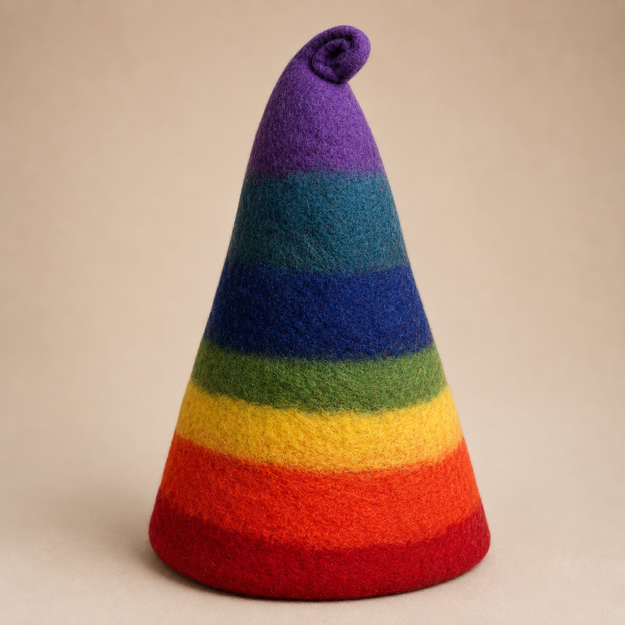 Felted Sauna Wizard Hat - Rainbow