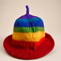 Felted Sauna Bowl Hat - Rainbow
